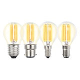 Filament Fancy Round LED dimmable full glass lamps SES/E14 2700K