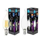 Flame Candle LED dimmable full glass lamp SES/E14 2700K