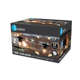 10M IP44 Linkable LED Festoon Light Kit 2700k Black cable