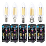 Filament Candle LED dimmable full glass lamps 4W BC/B22 2700K