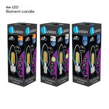 Filament Candle LED dimmable full glass lamps 4W SES/E14 2700K
