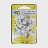 Cable clip 13mm flat WH-20 pk