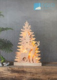XMAS FAUNA TREE/REINDEER DEC WOOD