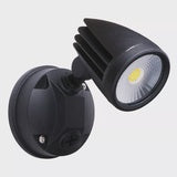 Fortress II LED Flood Light Outdoor Single Spot 15w Tricolour Matt Black