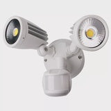 Fortress II LED Flood Light Outdoor Double Spot 2 x 15W Tricoulor White